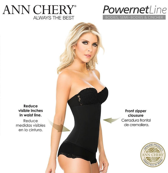 Ann Chery 1024B Excelencia Cierre Black Latex Free Waist Trainer